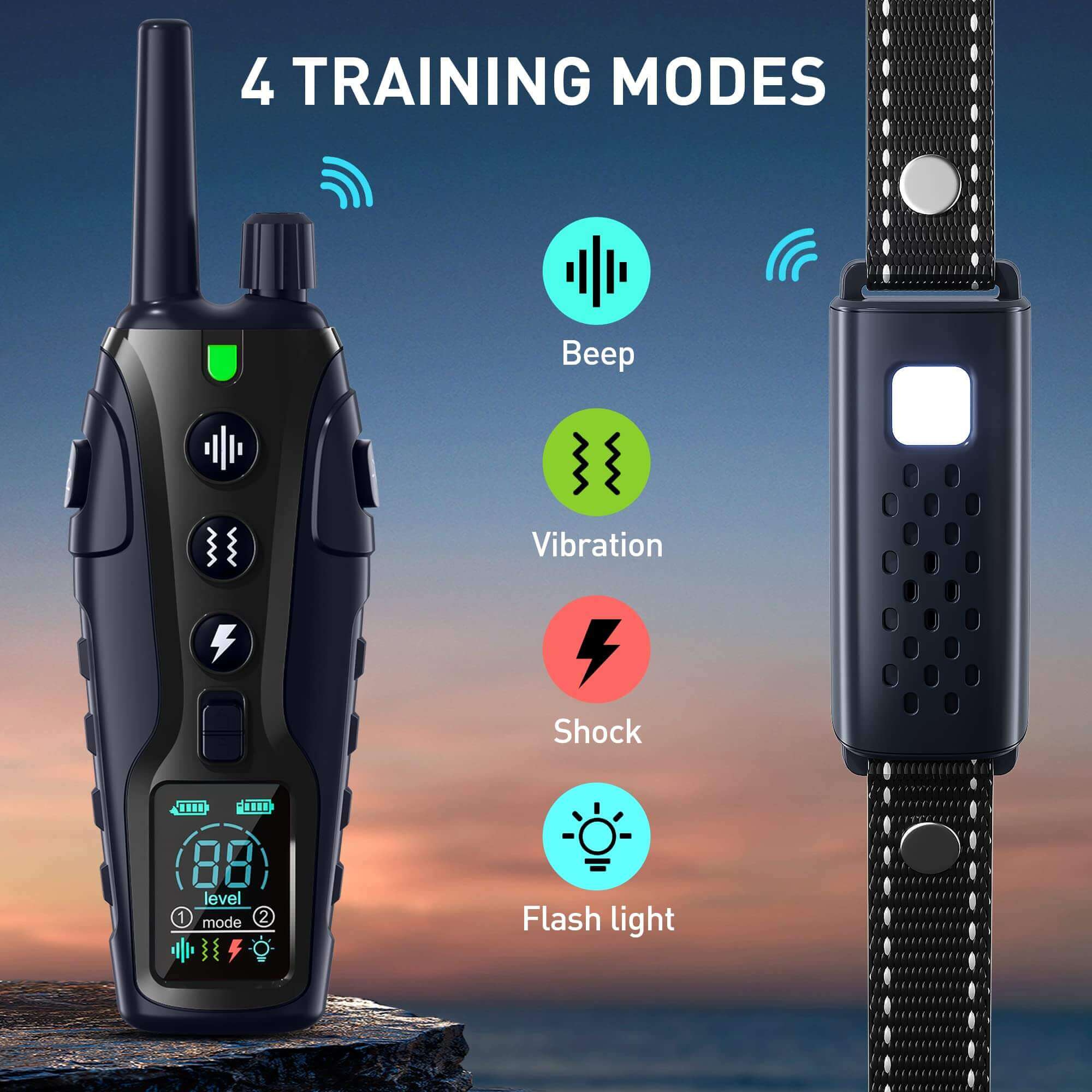 GloPawControl™ - 4000FT Remote Dog Training Collar with Flash Light