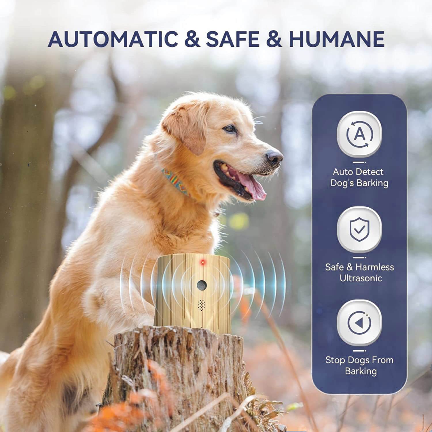 Voice-Assisted Ultrasonic Bark Controller by Wowpetsmart®